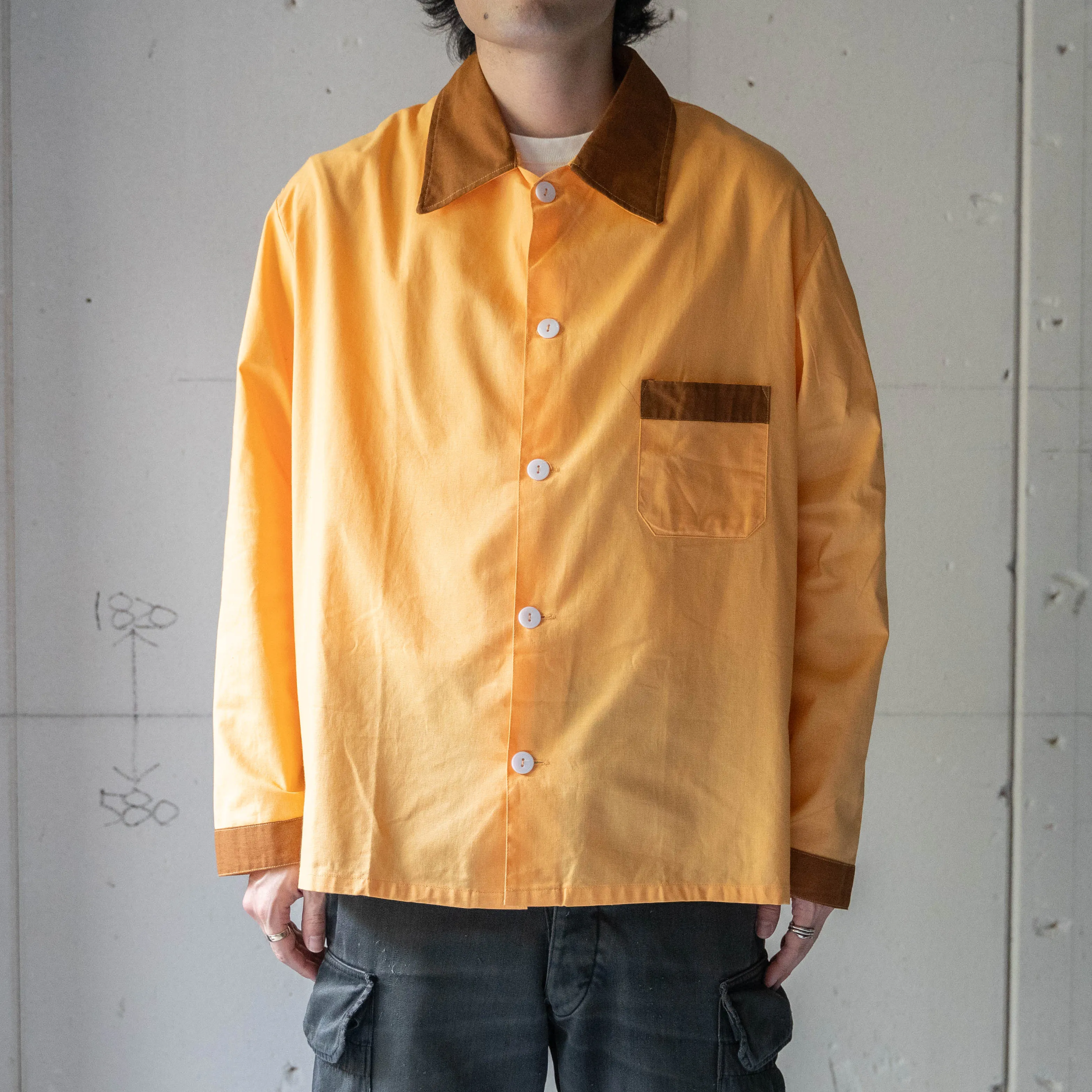 1990s Czech military orange color sleeping shirt 'dead stock’　